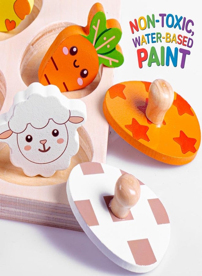 Waybla Easter Basket Stuffers - Easter-Themed Wooden Peg Puzzle for Toddlers 1-3 Years, Montessori Educational Toy and Learning Activity - Image 4
